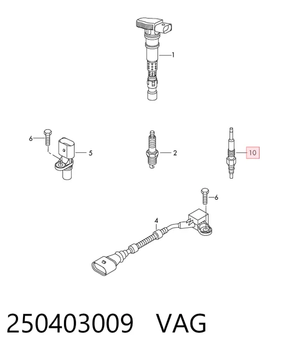 Bujía de precalentamiento 250403009 VAG