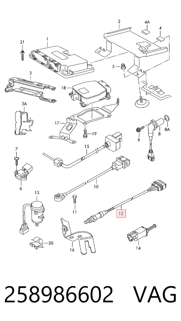 Sensor de oxígeno previo al catalizador 258986602 VAG