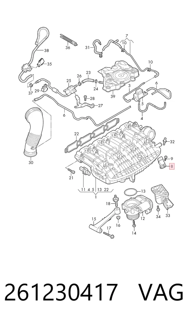 Sensor de presión del colector de admisión 261230417 VAG