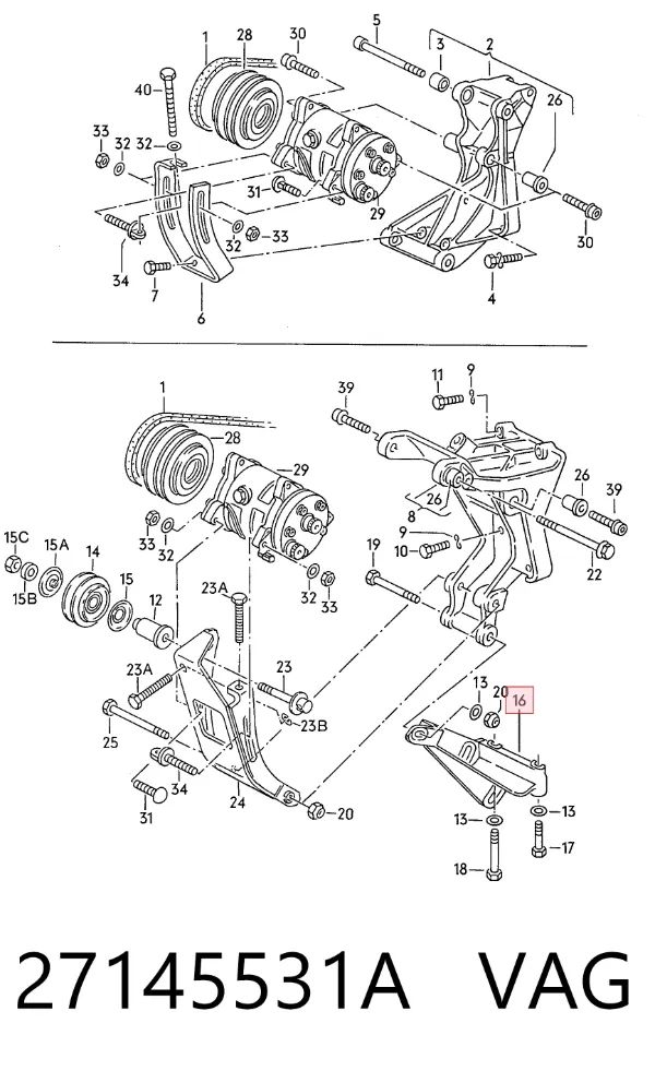 Soporte de bomba de dirección asistida 27145531A VAG