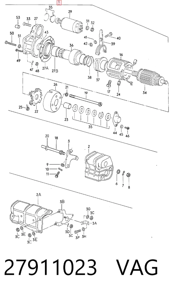 Motor de arranque 27911023 VAG