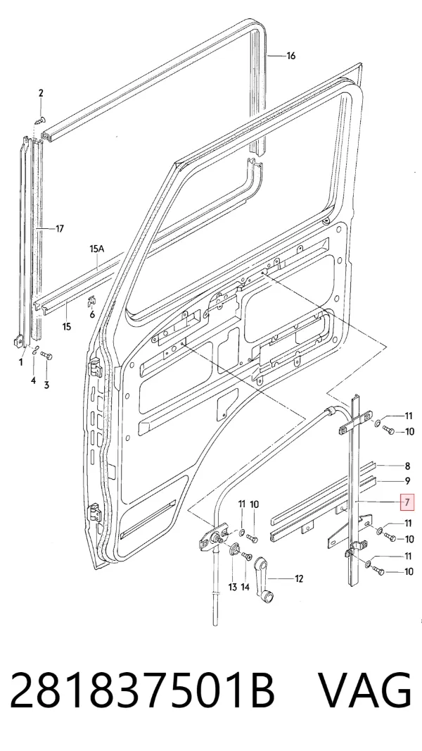 Mecanismo de elevalunas delantero izquierdo Volkswagen LT 28-35 I