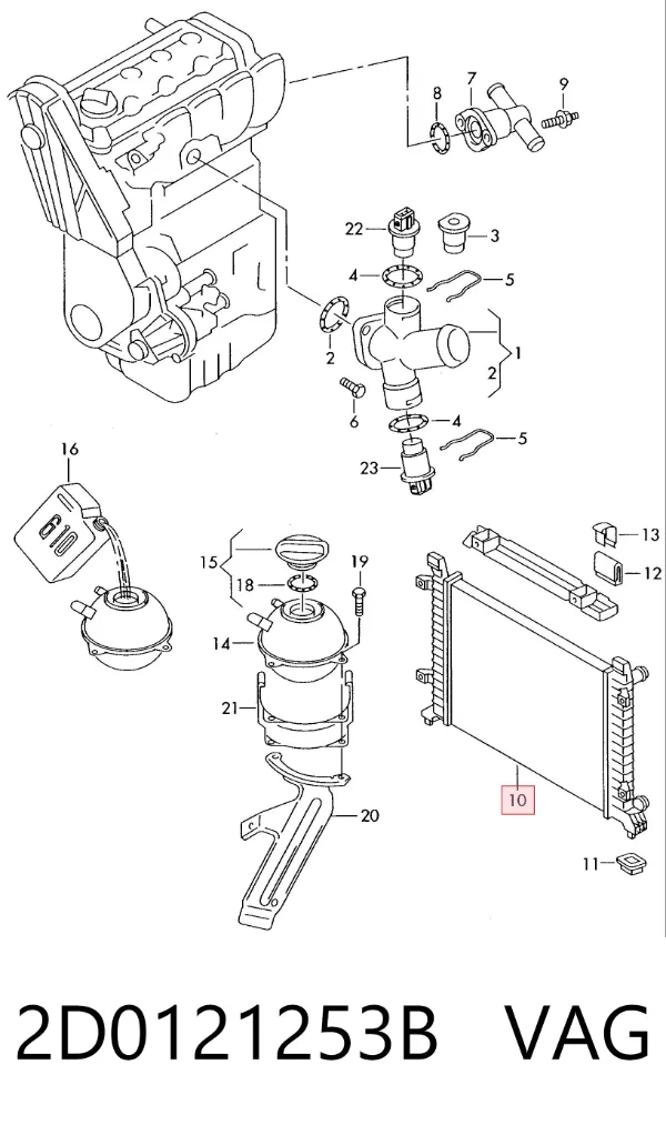 Radiador 2D0121253B VAG