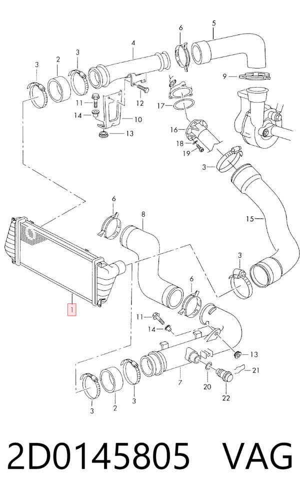 Intercooler 2D0145805 VAG