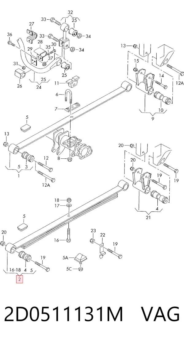 Ballesta de suspensión trasera Mercedes Sprinter III 4-t