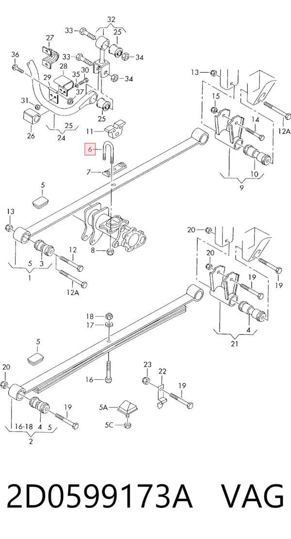 Abrazadera de ballesta 2D0599173A VAG