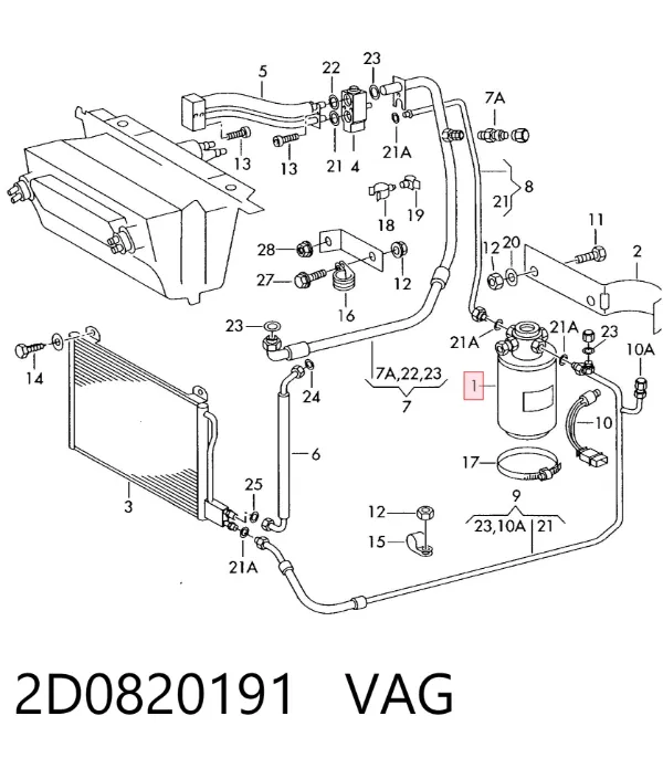 Filtro deshidratador 2D0820191 VAG
