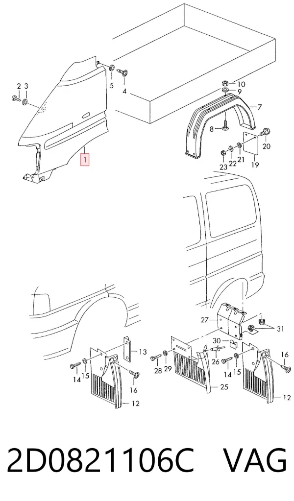 Aleta 2D0821106C VAG
