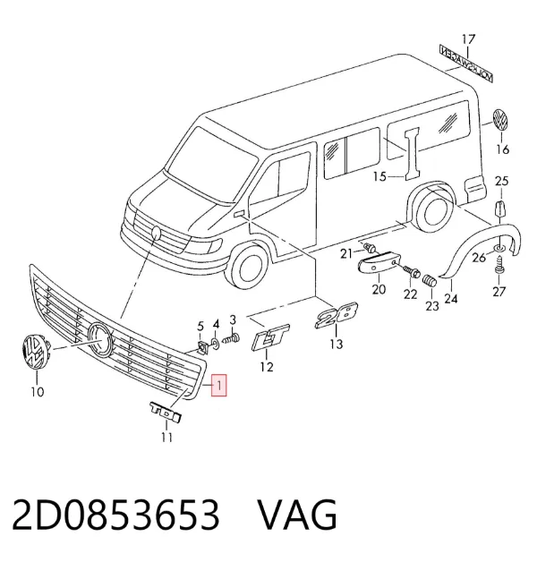 Parrilla 2D0853653 VAG