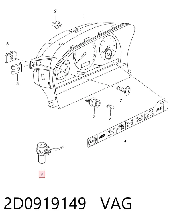 Sensor de velocidad 2D0919149 VAG