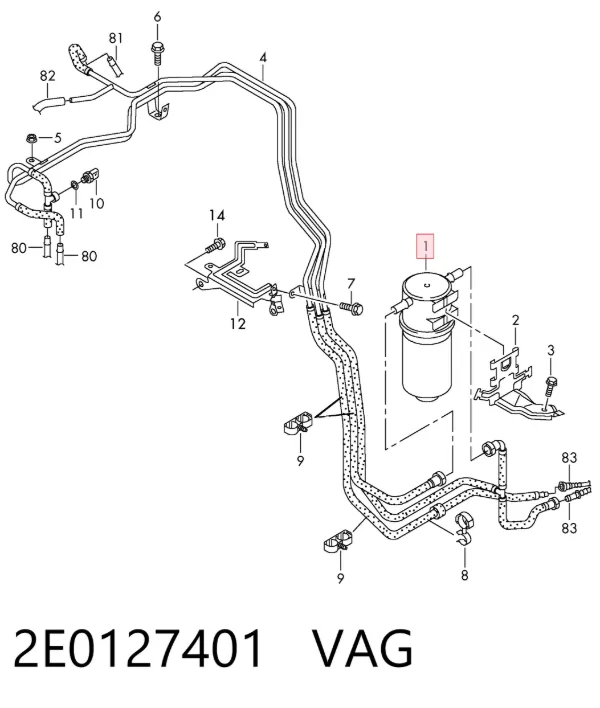 Filtro de combustible 2E0127401 VAG