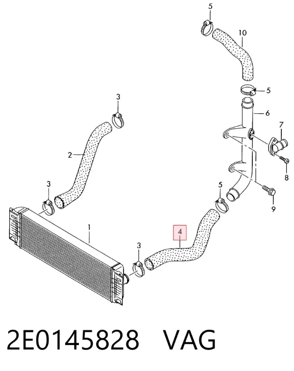 Tubo intercooler 2E0145828 VAG