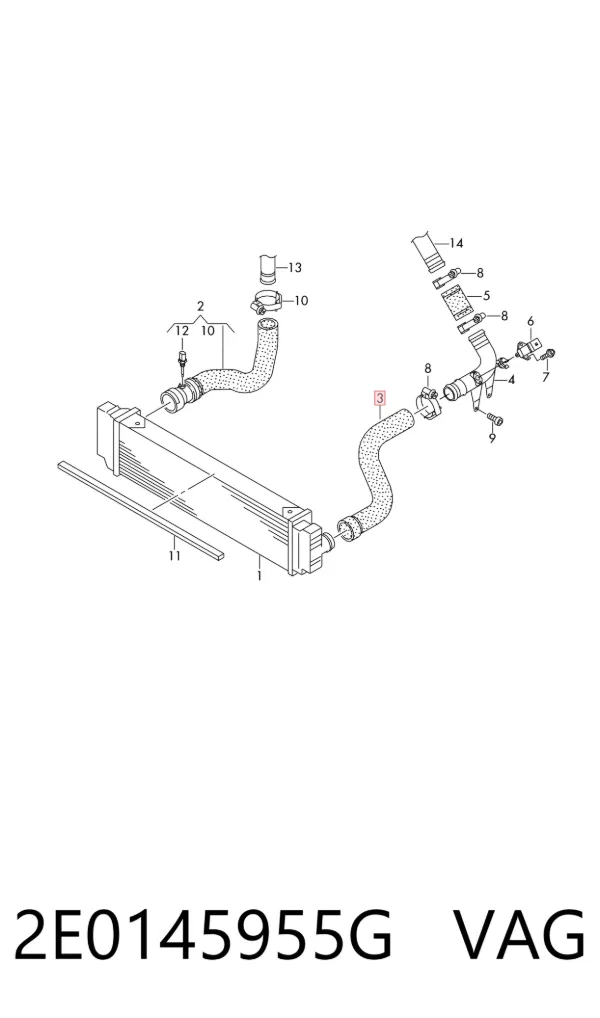 Tubo intercooler 2E0145955G VAG