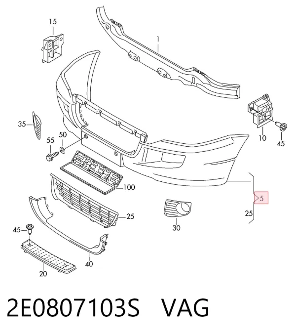 Paragolpes 2E0807103S VAG