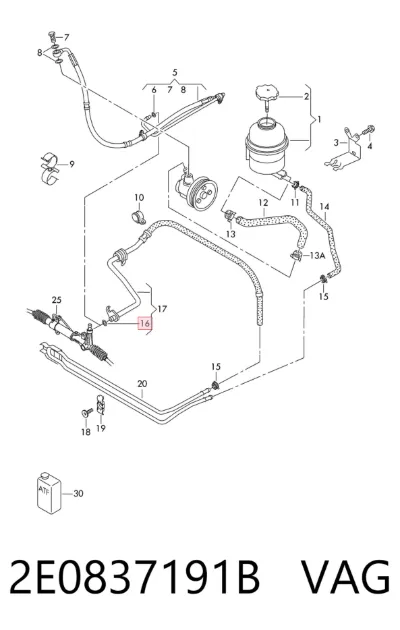 Retén de bomba de dirección asistida VAG 2E0837191B
