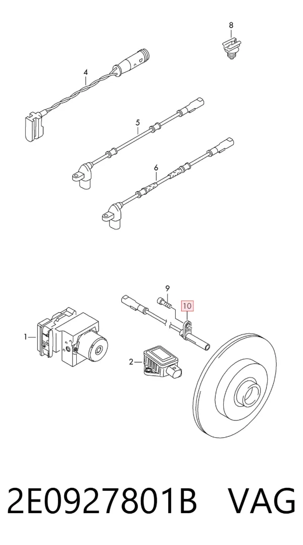 Sensor ABS 2E0927801B VAG