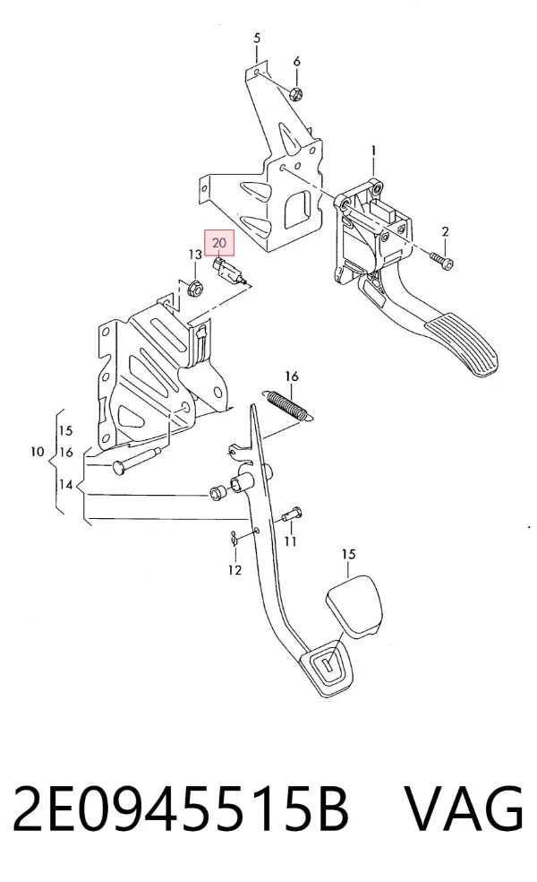 Interruptor de luz de freno 2E0945515B VAG