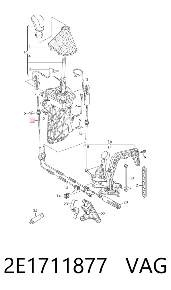 Cables de caja de cambios 2E1711877 VAG