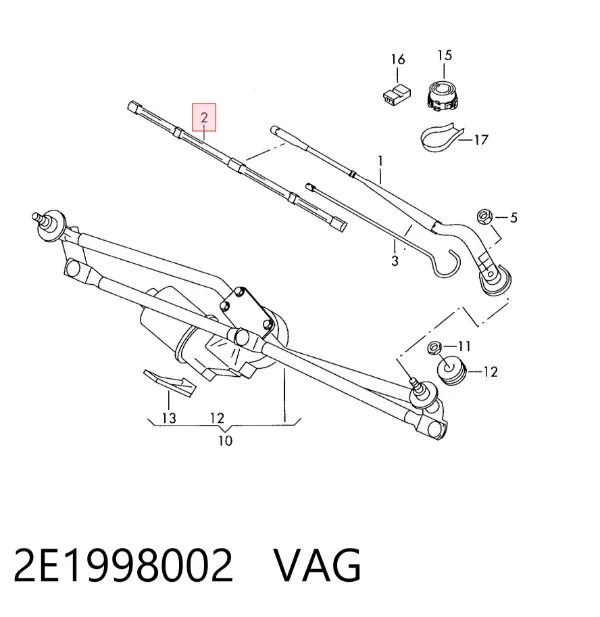 Limpiaparabrisas delanteras 2E1998002 VAG