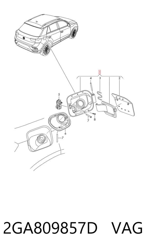 Tapa exterior de la gasolina 2GA809857D VAG
