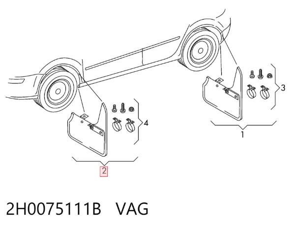 Guardabarros delanteros Volkswagen AMAROK 2HA, 2HB, S1B, S6B, S7A, S7B