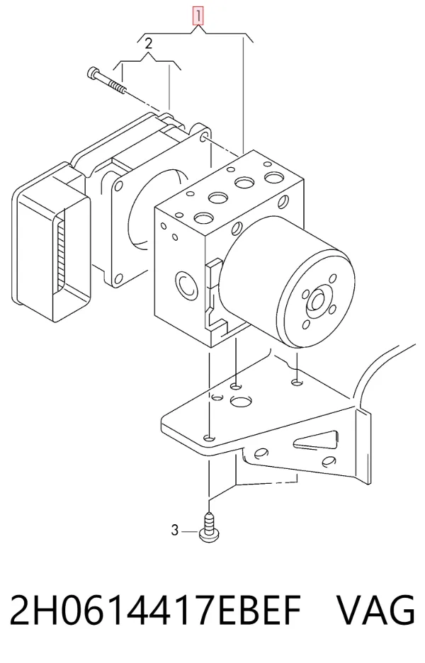 Módulo ABS 2H0614417EBEF VAG
