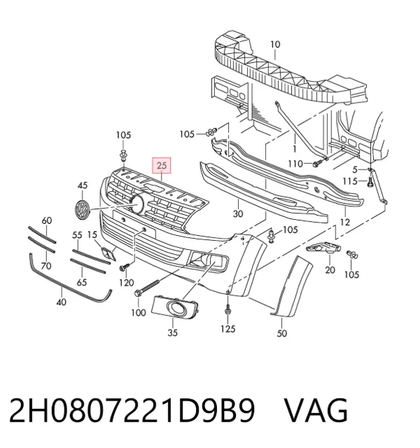 Paragolpes 2H0807221D9B9 VAG
