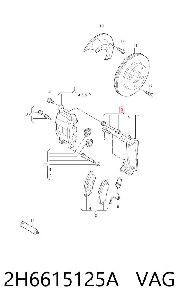 Soporte de la pinza de freno delantera 2H6615125A VAG