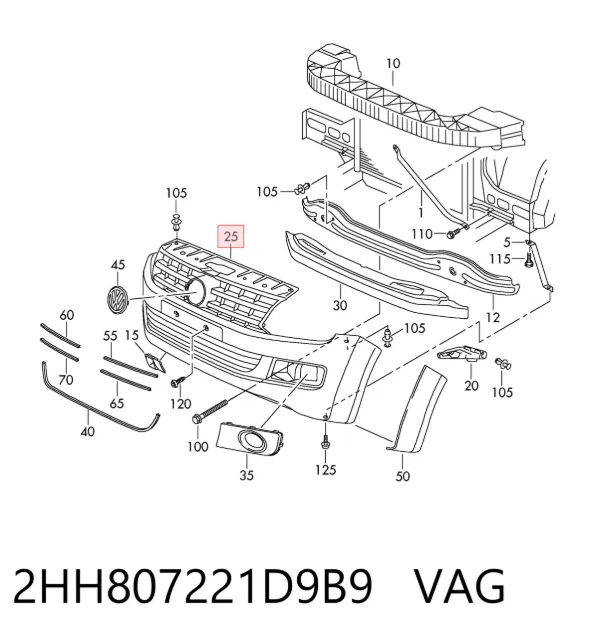 Paragolpes 2HH807221D9B9 VAG