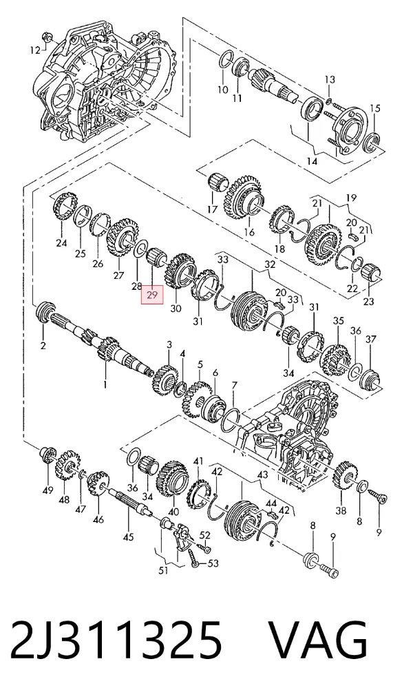 Rodamiento caja de cambios 2J311325 VAG