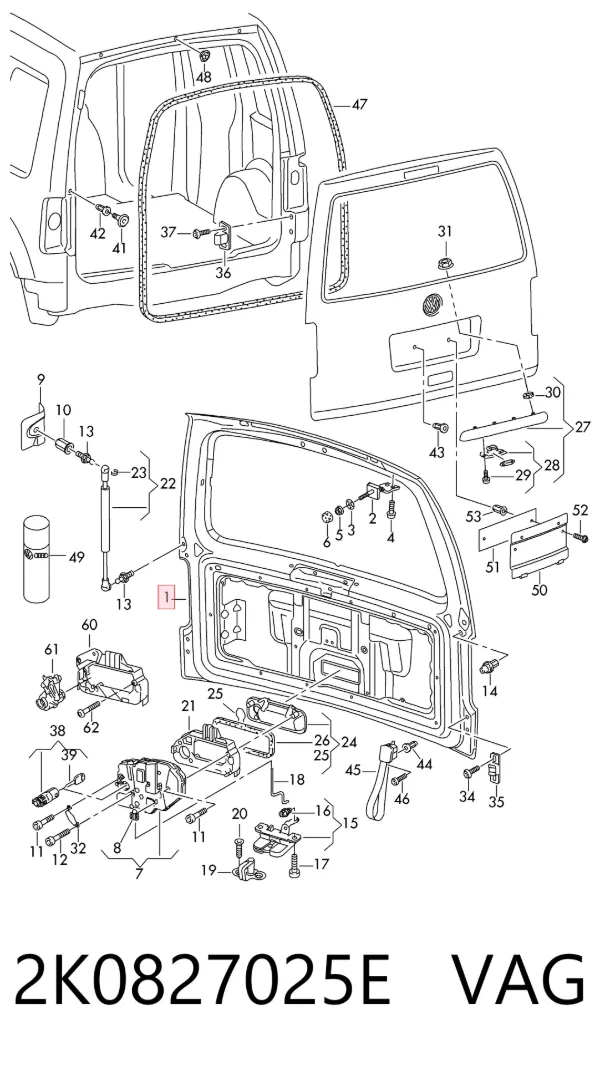Puerta trasera Volkswagen Caddy III