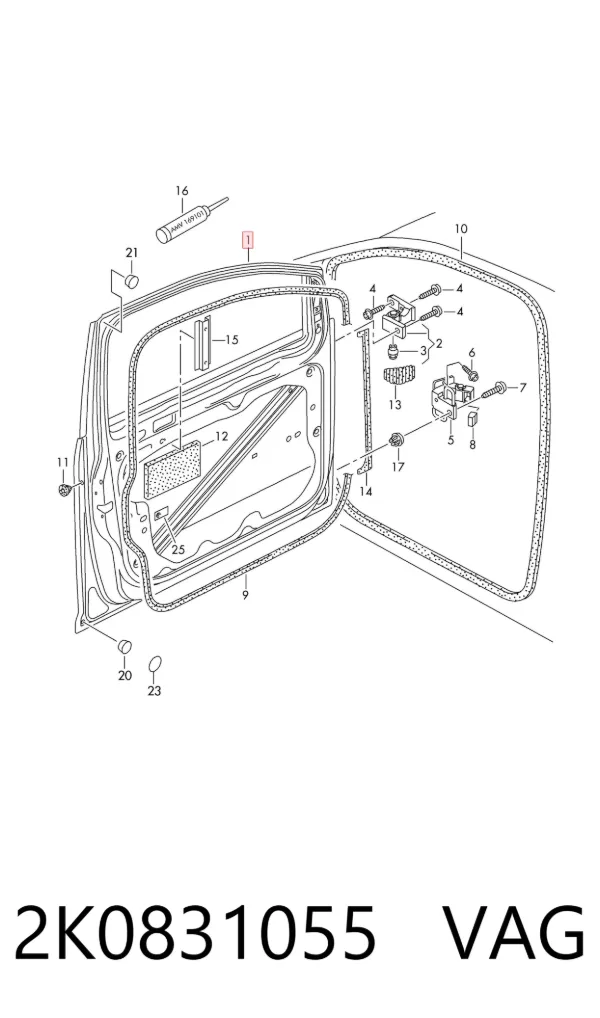 Puerta delantera izquierda 2K0831055 VAG