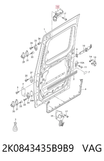 Rodillo superior izquierdo de puerta corrediza VAG 2K0843435B9B9