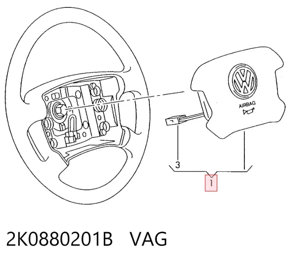 Airbag de volante 2K0880201B VAG