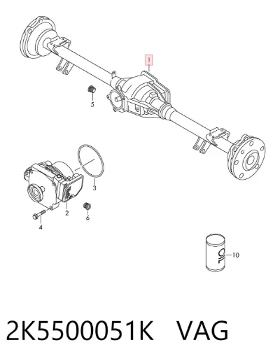 Eje trasero completo VAG 2K5500051K
