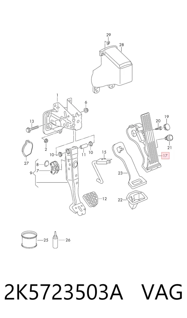 Pedal del acelerador 2K5723503A VAG