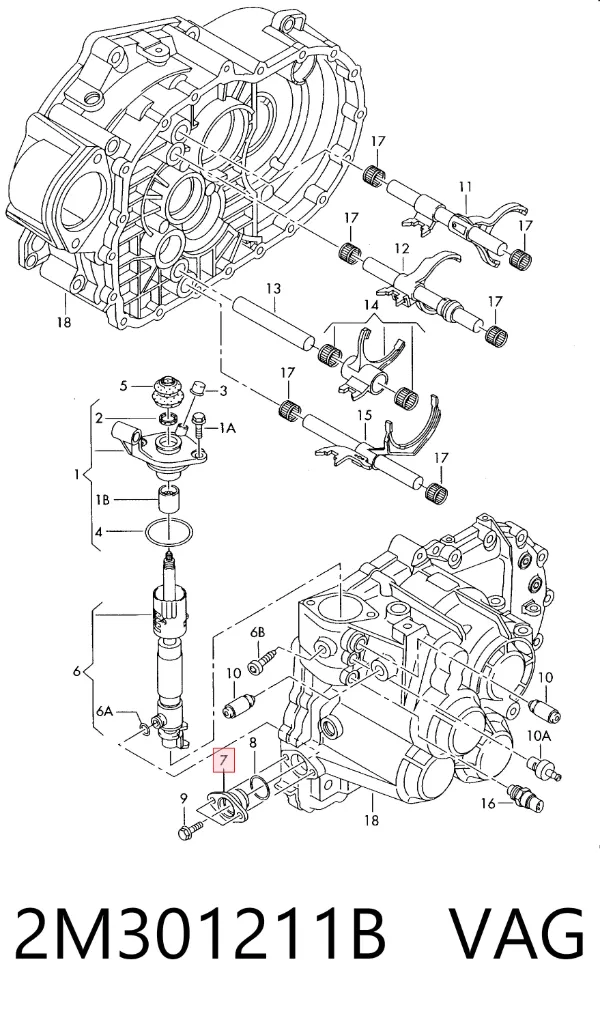 Tapa trasera de la caja de cambios 2M301211B VAG