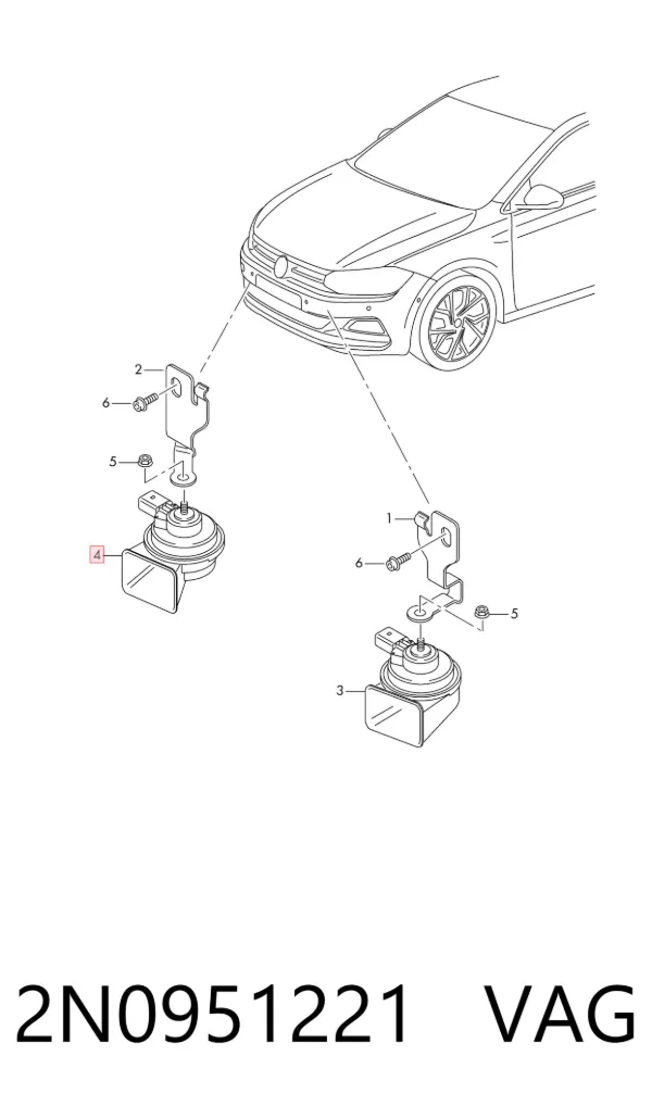 Claxon 2N0951221 VAG