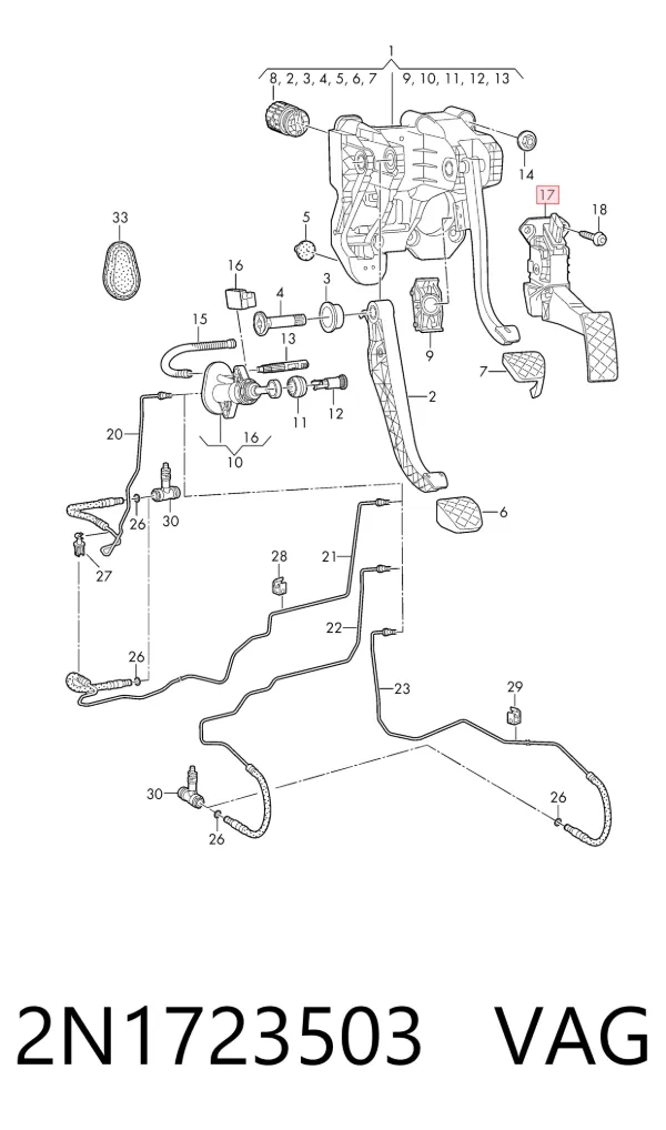 Pedal del acelerador 2N1723503 VAG