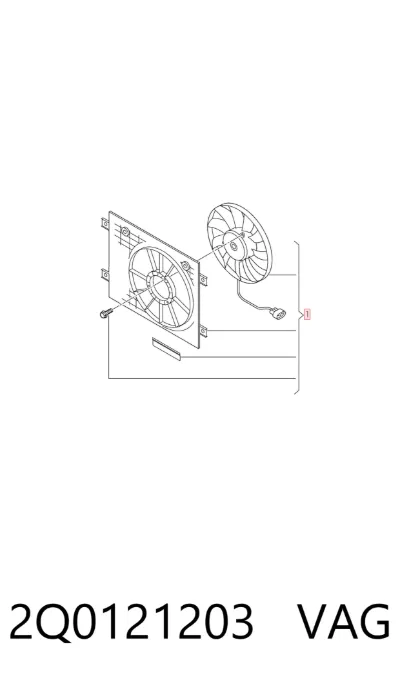 Ventilador eléctrico de refrigeración completo (motor y hélice) VAG 2Q0121203
