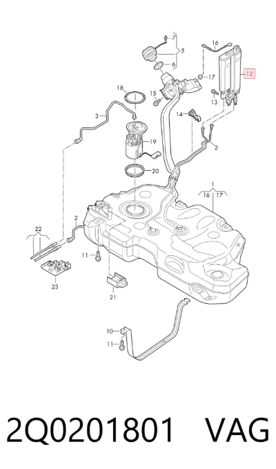 Absorbedor de vapores de combustible VAG 2Q0201801