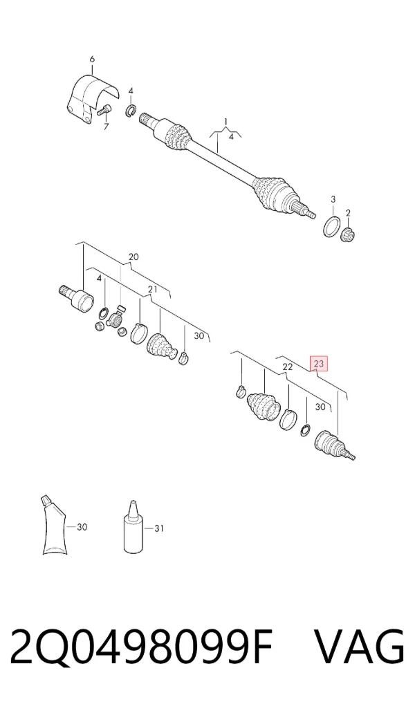 Junta homocinetica 2Q0498099F VAG