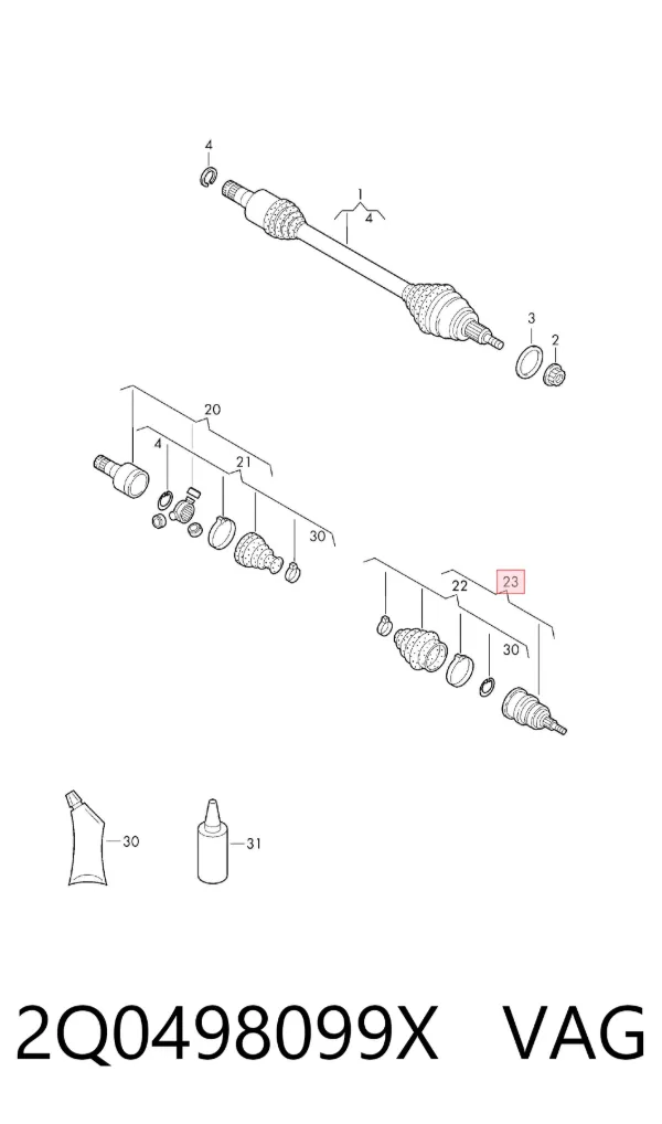Junta homocinetica 2Q0498099X VAG