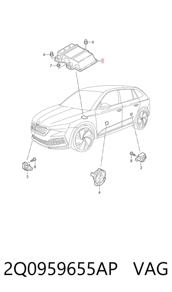 Módulo de control de airbag 2Q0959655AP VAG