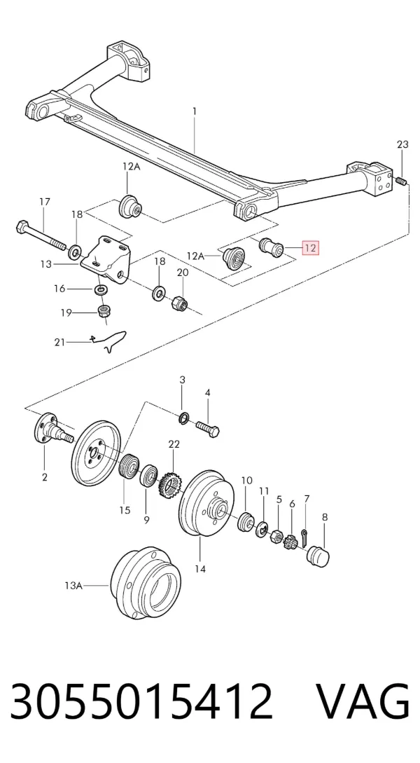 Silentblock trasero 3055015412 VAG