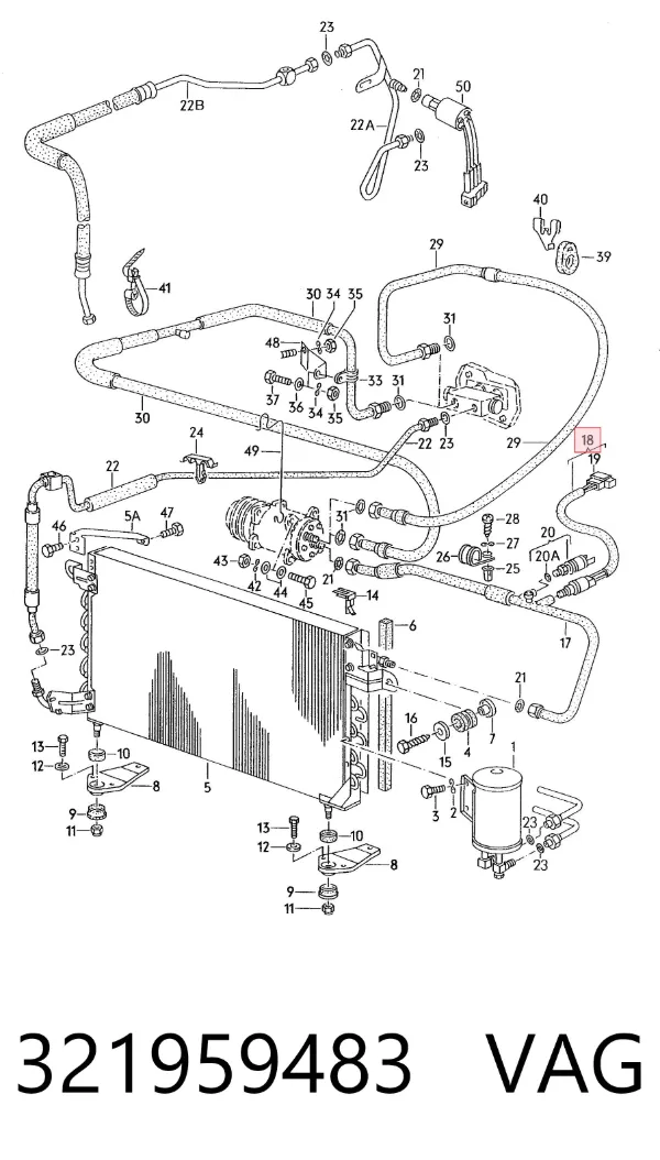 Sensor de presion de aire acondicionado 321959483 VAG