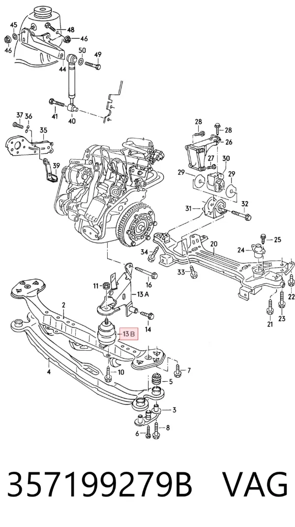 Soporte de motor delantero 357199279B VAG