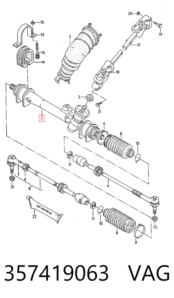 Cremallera de dirección 357419063 VAG