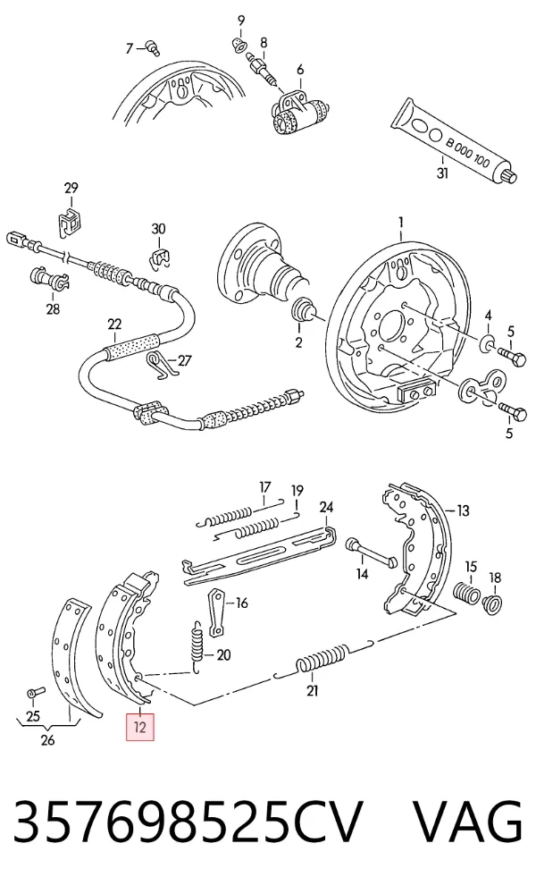 Zapatas de freno 357698525CV VAG