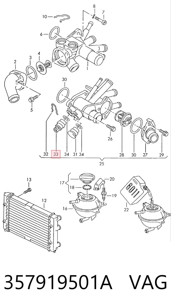 Sensor de temperatura 357919501A VAG